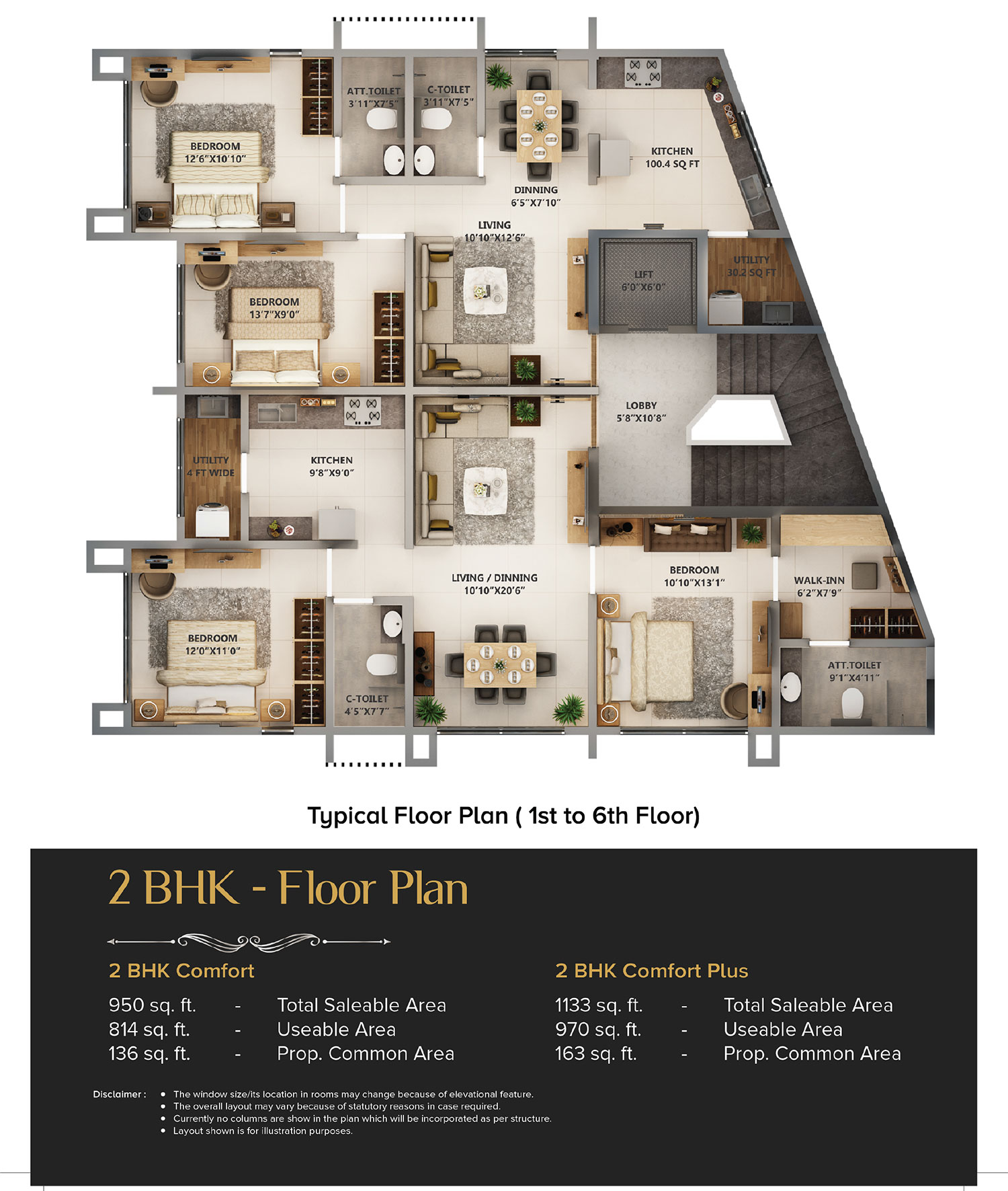 Typical Floor Plan 1 to 6 Floor