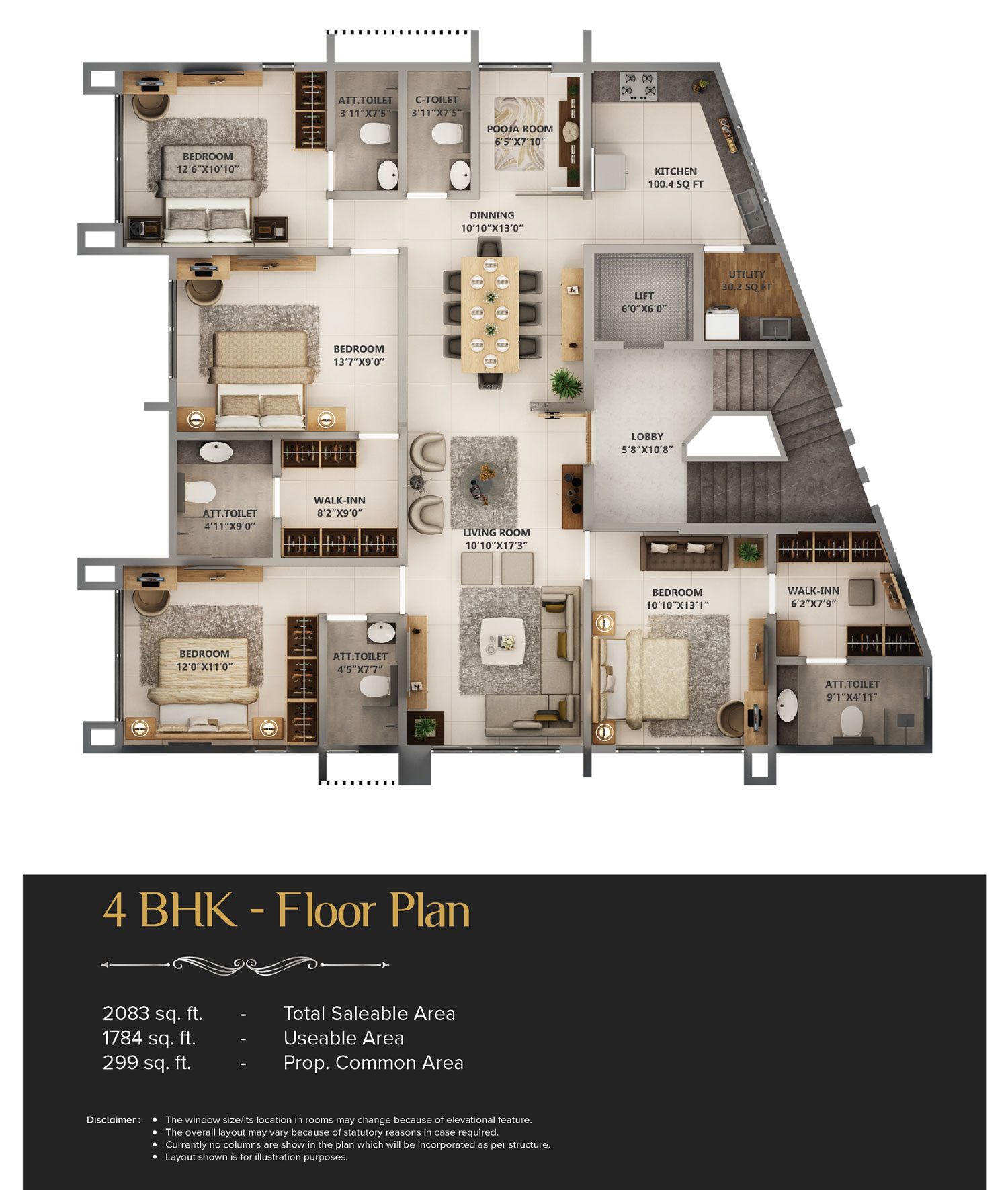 4 BHK Floor Plan